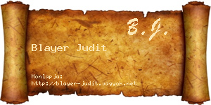 Blayer Judit névjegykártya